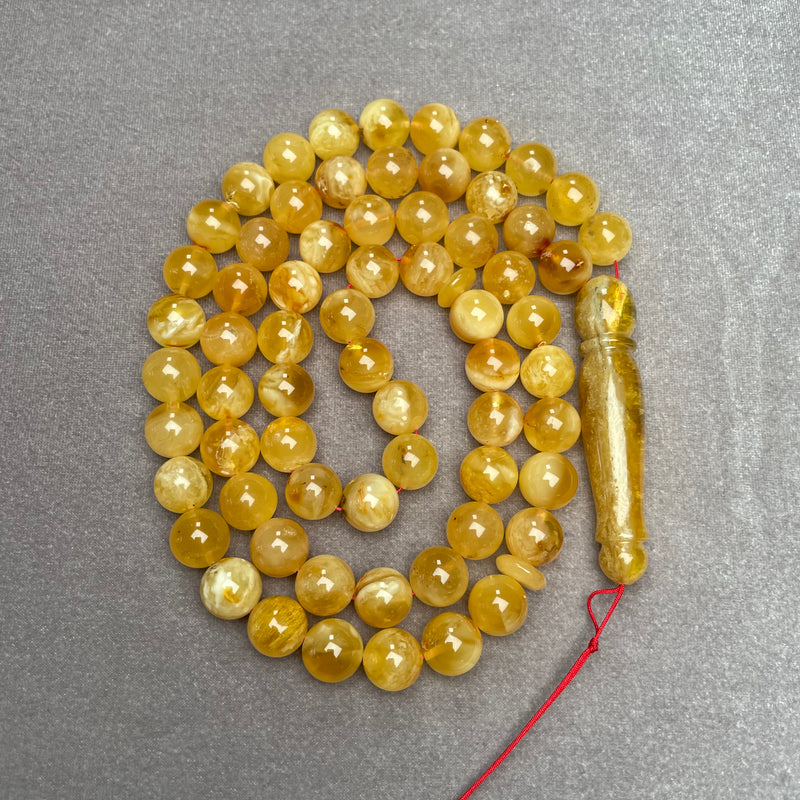 YELLOW AMBER ROSARY 11,7mm 65,8g