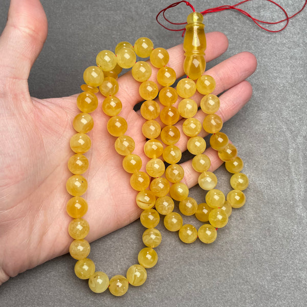 YELLOW AMBER ROSARY 11,4mm 55,4g