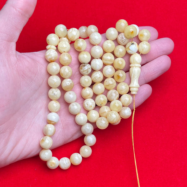 WHITE AMBER ROSARY 10,3mm 41,3g