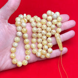 WHITE AMBER ROSARY 10,6mm 45g