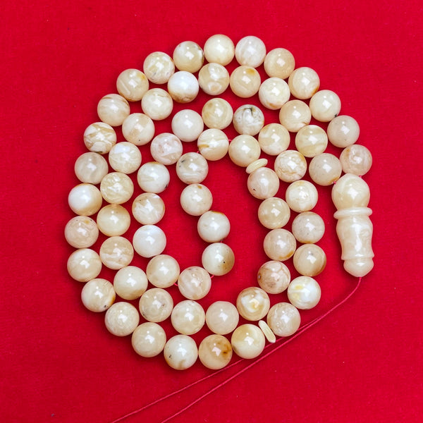 WHITE AMBER ROSARY 11,1mm 52g