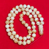 *TIGER WHITE AMBER ROSARY 14,3mm 97,7g