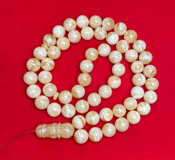 *TIGER WHITE AMBER ROSARY 16,6mm 154g