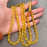 *YELLOW AMBER ROSARY 7,9x10,5mm 34,7g