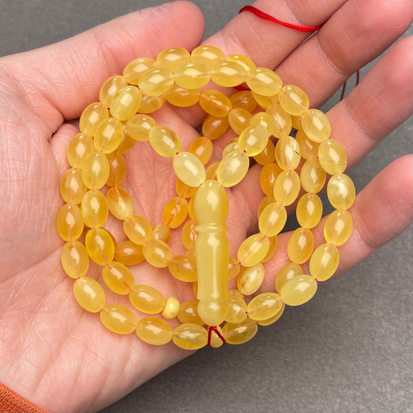 *YELLOW AMBER ROSARY 6,9x9,9mm 25,9g