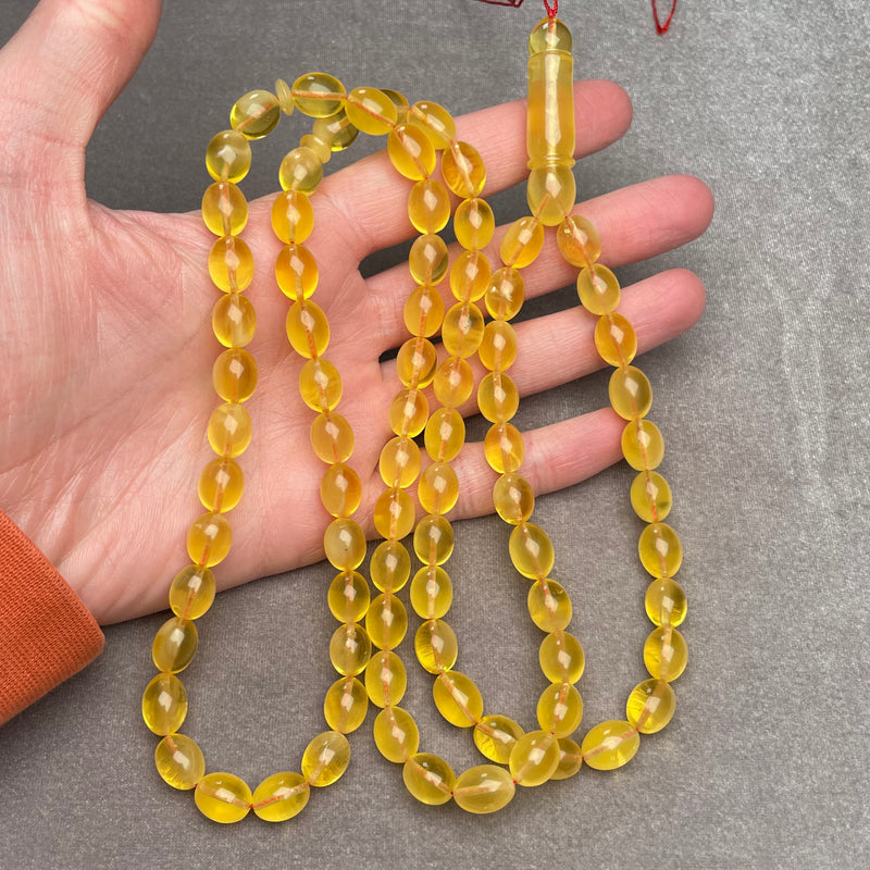 *YELLOW AMBER ROSARY 8,8x11,3mm 42,6g