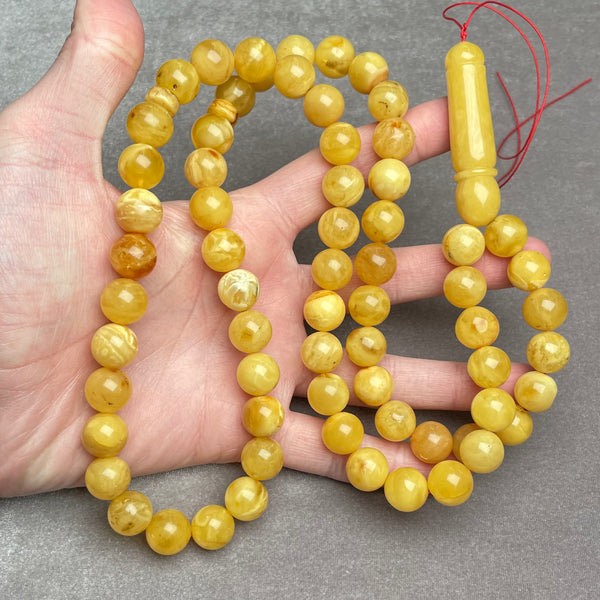 YELLOW AMBER ROSARY 12,6mm 81,4g