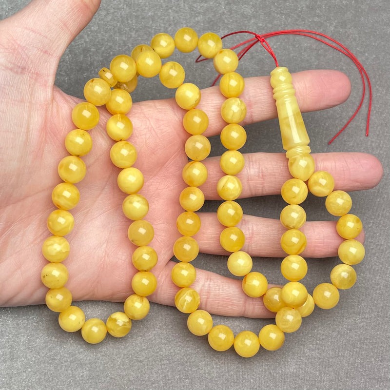 YELLOW AMBER ROSARY 10,3mm 41,8g