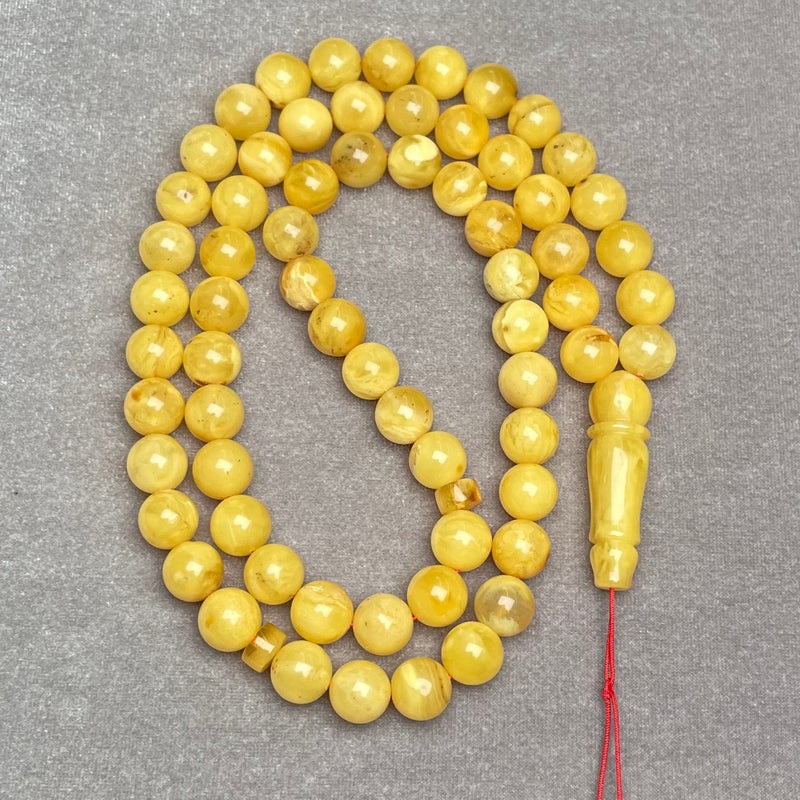 YELLOW AMBER ROSARY 10,3mm 40,6g