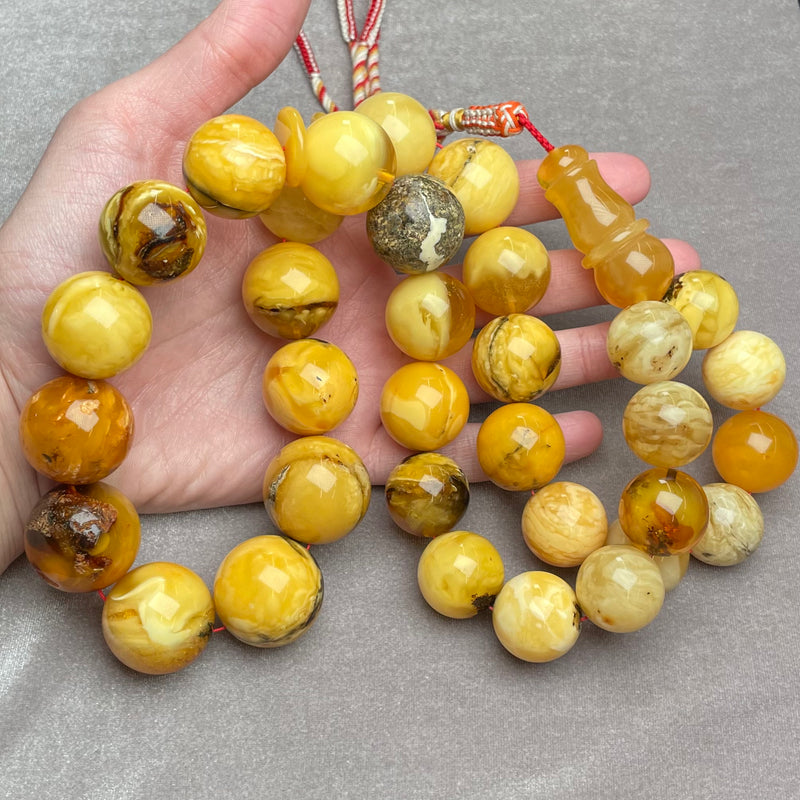 YELLOW AMBER MISBAHA 24mm 247,9g