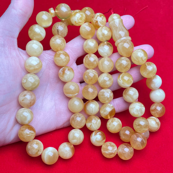 YELLOW/WHITE AMBER MISBAHA 15,5mm 118,9g