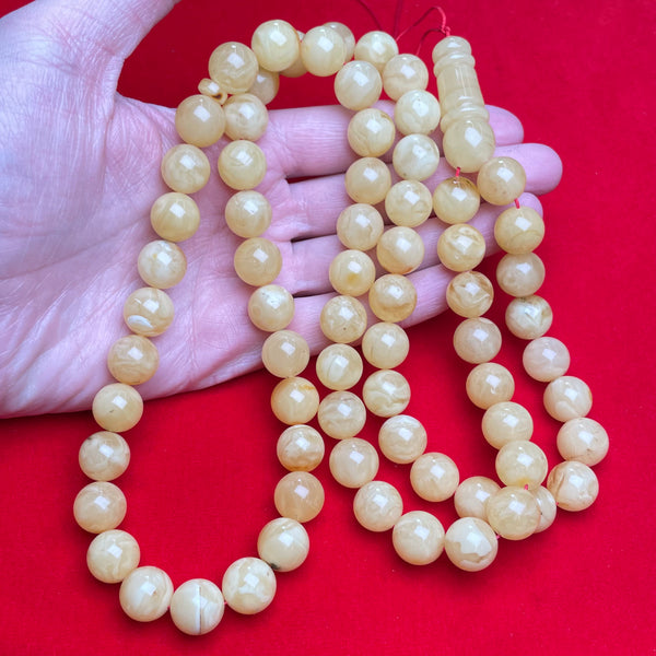 YELLOW/WHITE AMBER MISBAHA 13,3mm 94,8g