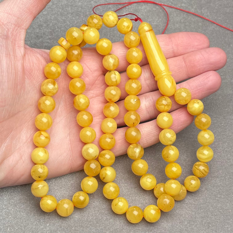 YELLOW AMBER MISBAHA 10,8mm 48,3g