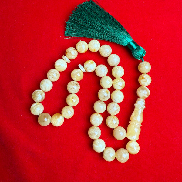 Gift for Muslim Tasbih|Misbaha Baltic Amber 33 Prayer Beads 12.1mm 44.1g