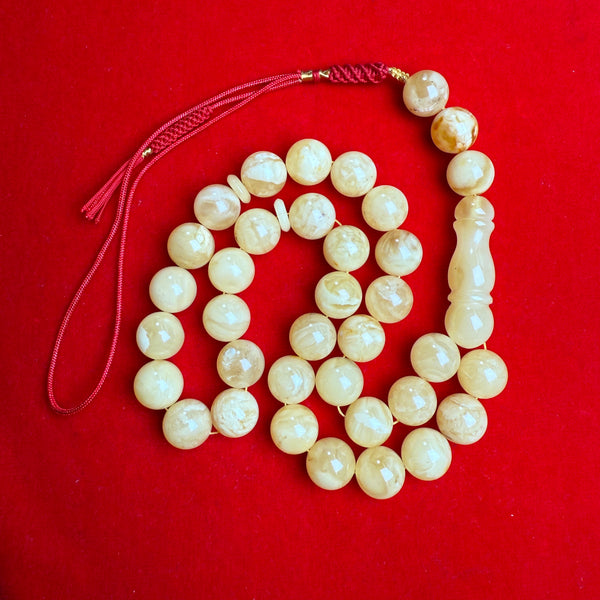 Islamic Misbaha Tasbih Rosary Amber 33 Prayer Beads Gift 12.4mm 38.4g