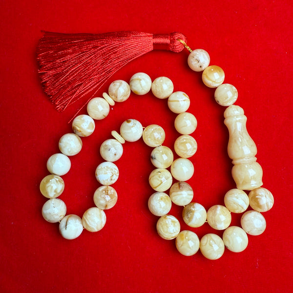 Islamic Misbaha Tasbih Rosary Amber 33 Prayer Beads Gift 12.5mm 49.5g