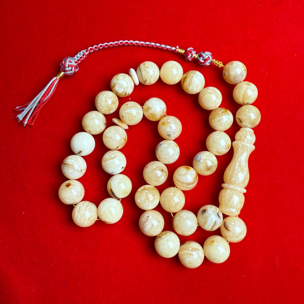 Islamic 33 Prayer Beads Tasbih Misbaha Natural Baltic Amber 12.7mm 47.1g