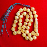Natural Amber 33 Prayer Beads Tasbih Misbaha Islamic Rosary 12.8mm 49.9g