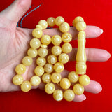 Natural Amber Islamic Rosary Tasbih Misbaha 33 Prayer Beads 12.9mm 48.4g
