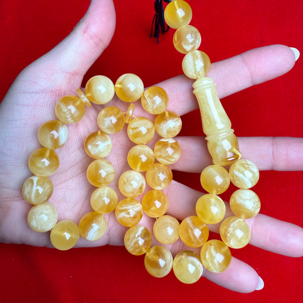 *HONEY WHITE AMBER MISBAHA 13.6mm 58g