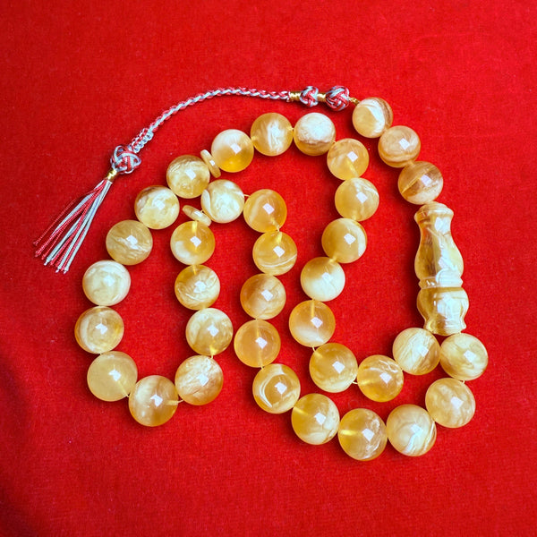 *EXCLUSIVE HONEY WHITE AMBER MISBAHA 13.9mm 65.3g