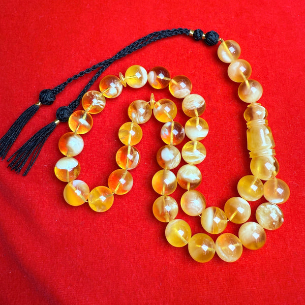 *EXCLUSIVE HONEY WHITE AMBER MISBAHA 13.7mm 60.7g