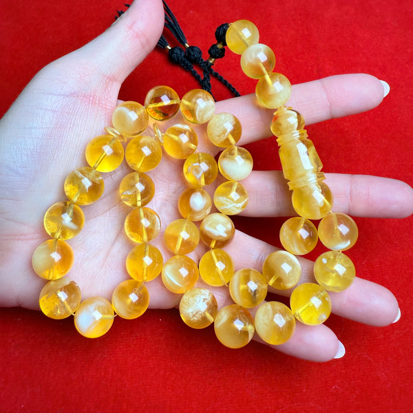 *EXCLUSIVE HONEY WHITE AMBER MISBAHA 13.7mm 60.7g