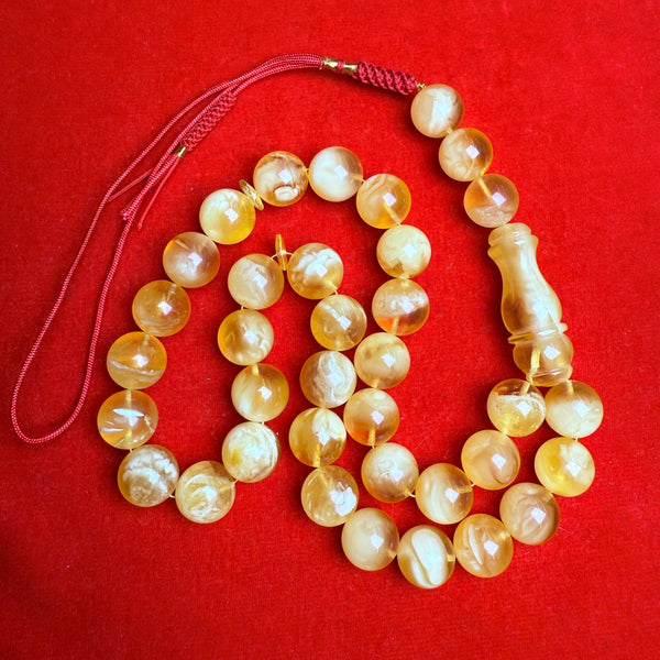 *HONEY WHITE AMBER MISBAHA 14mm 60.5g