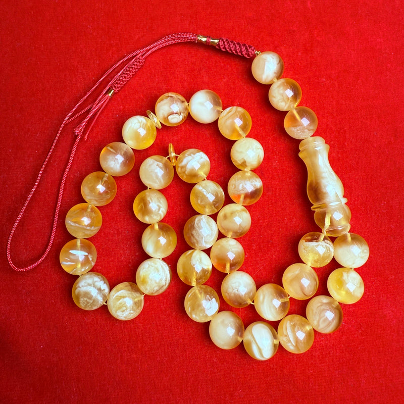*HONEY WHITE AMBER MISBAHA 14mm 60.5g