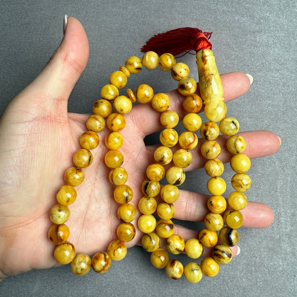 Old Baltic Amber Tasbih|Misbaha Islamic 66 Prayer Beads Rosary 10.3mm 52.1g