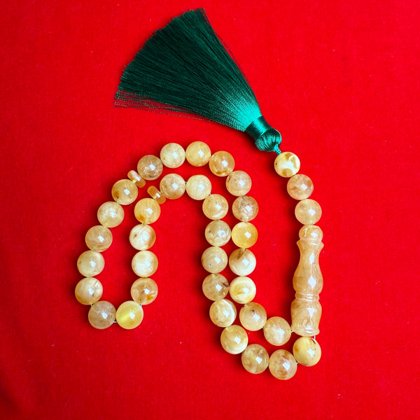 Natural Baltic Amber Tasbih|Misbaha Islamic 33 Prayer Beads 12mm 45.7g