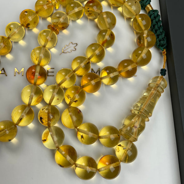 Natural Amber Insects Misbaha Tasbih Prayer Beads 11.5mm 41g 45beads