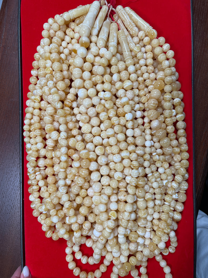 ROYAL WHITE AMBER MISBAHA 10-15mm