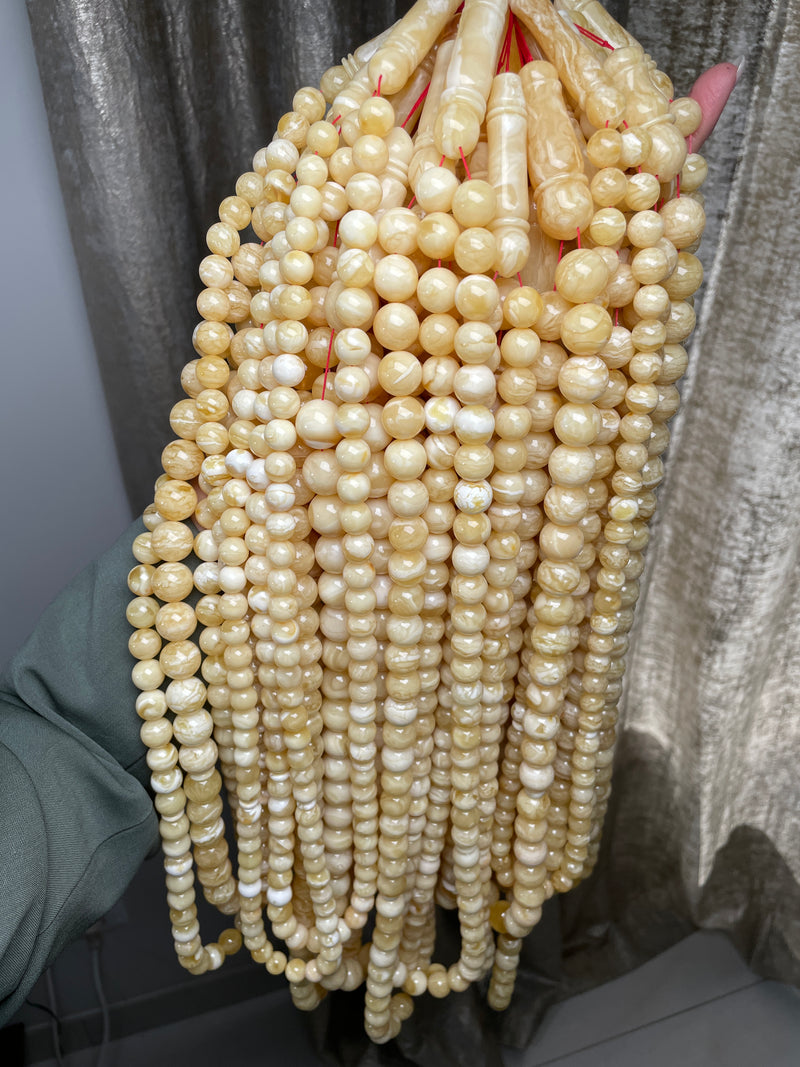 ROYAL WHITE AMBER MISBAHA 10-15mm