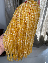 YELLOW TRANSPARENT AMBER MISBAHA 10-12mm