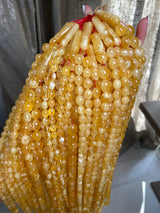 YELLOW TRANSPARENT AMBER MISBAHA 10-12mm