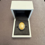 AMBER SILVER RING FOR MAN