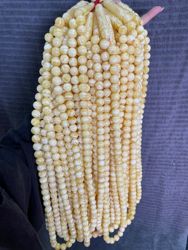 TIGER WHITE AMBER MISBAHA 10-14mm