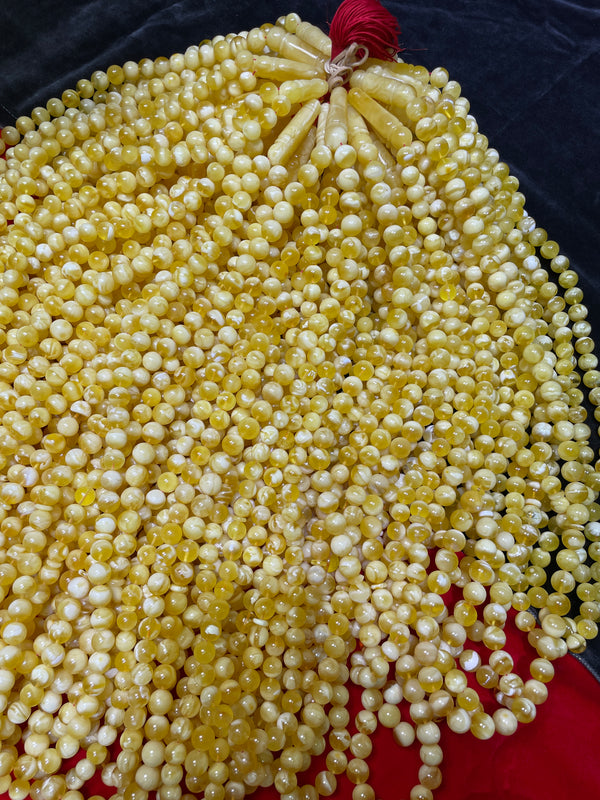 HONEY WHITE AMBER MISBAHA 10-14mm