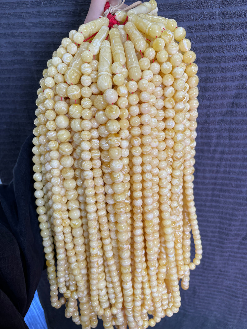 WHITE TIGER AMBER MISBAHA 10-14mm