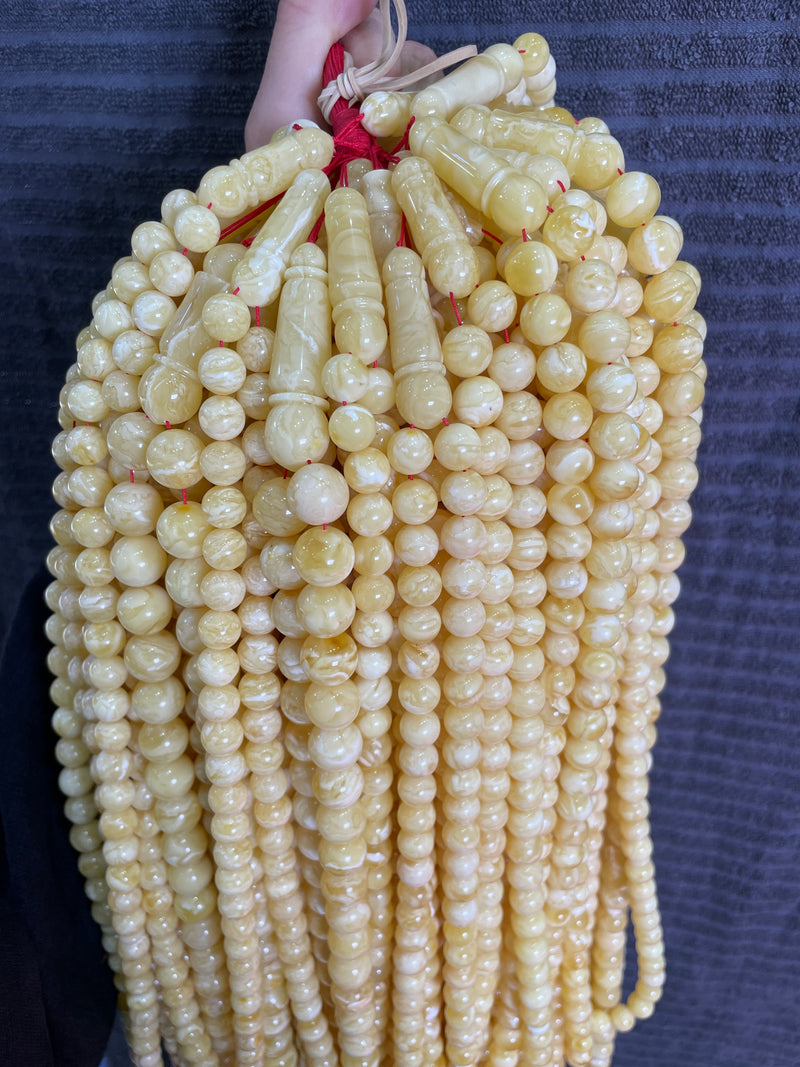 WHITE TIGER AMBER MISBAHA 10-14mm