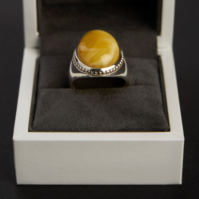 AMBER SILVER RING 11,30 G [0103121]